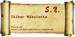 Stiber Nikoletta névjegykártya