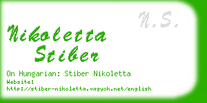 nikoletta stiber business card